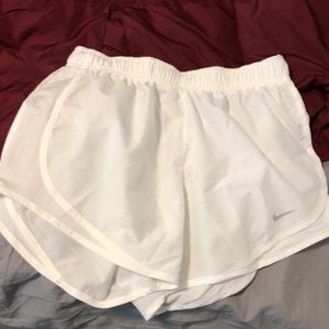 Cute white nike running shorts!